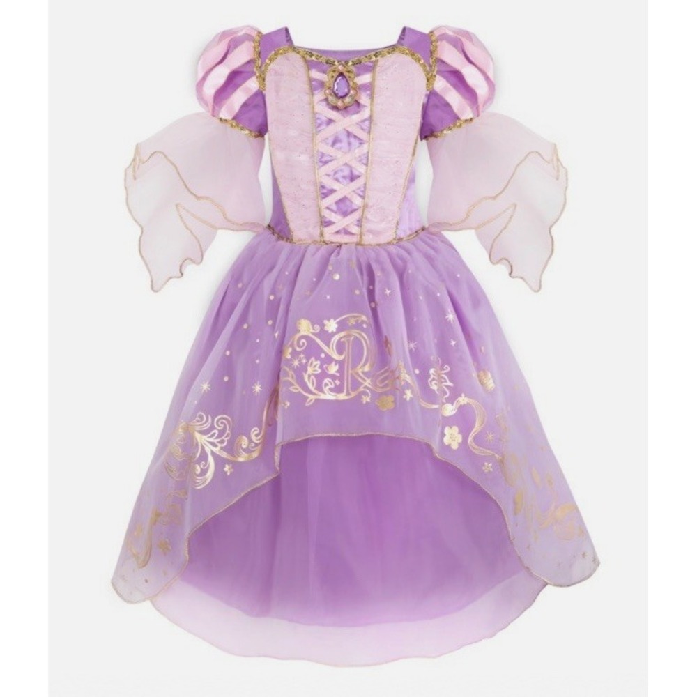 Disney Store Princess Tangled Rapunzel Costume Dress Size 4 Official Parks Delux